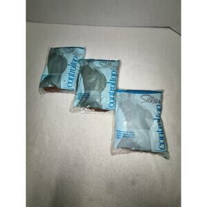 Vtg Lot of 3 Silkies Control Top Sheer Pantyhose Nude Queen/XL 070501 New